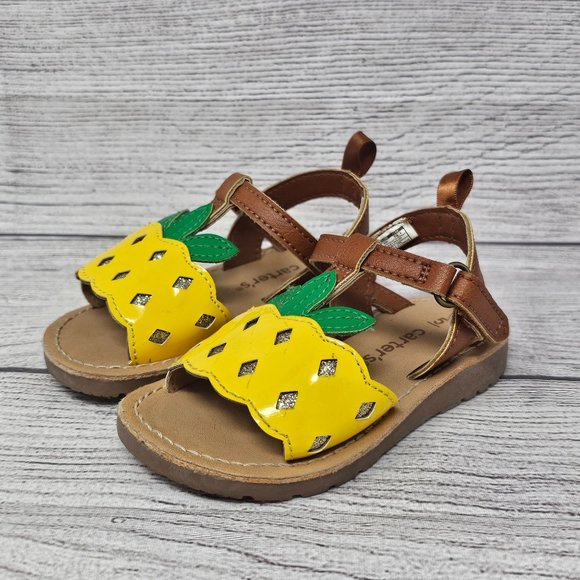 Carters‎ Pineapple Girls Toddler Sandals Size 5 - Picture 3 of 9